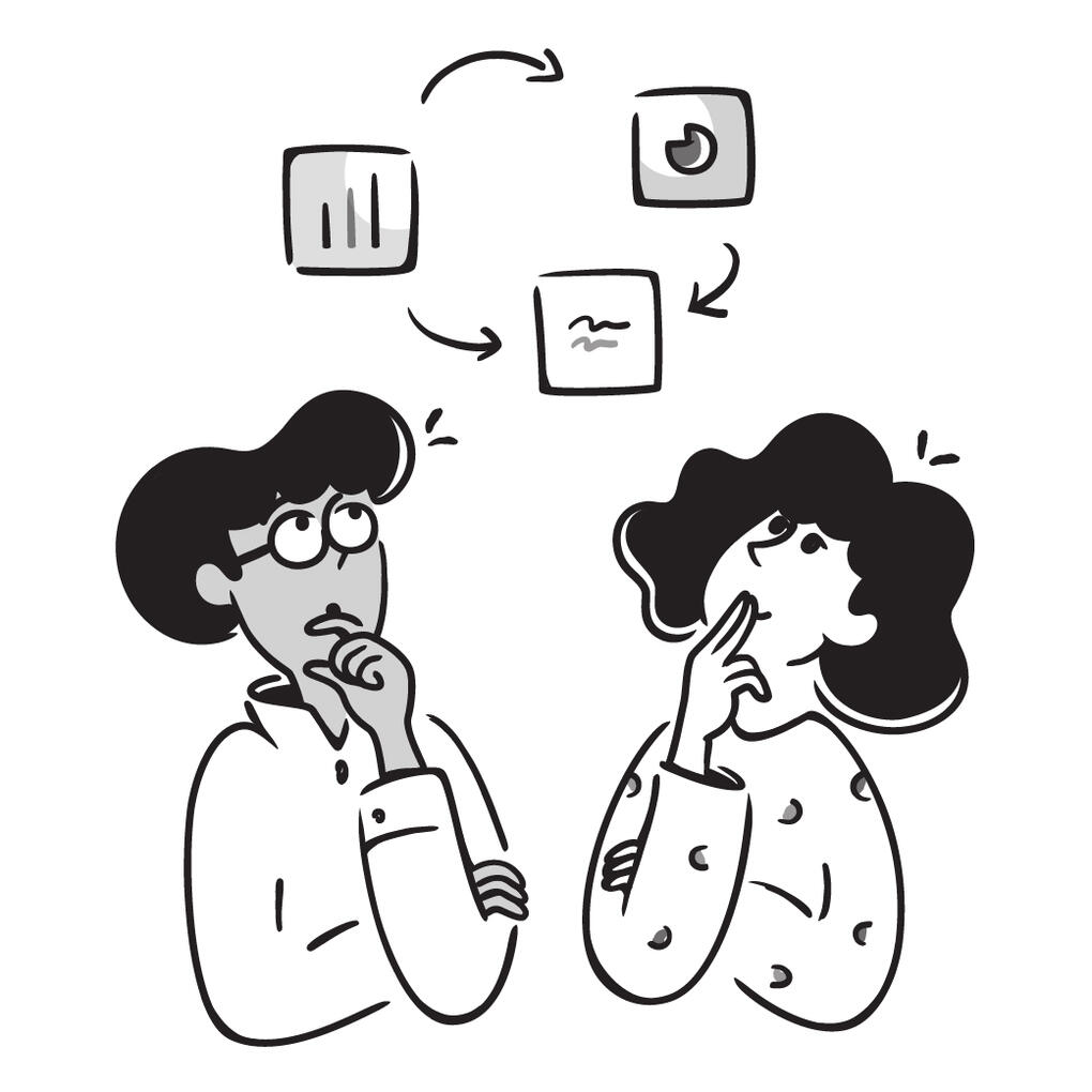 Executives and managers visualizing structured information to make strategic decisions